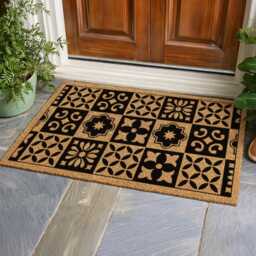 Modern Patchwork Welcome Mat I Geometric Tile Entry Rug Boho D??cor - thumbnail 4