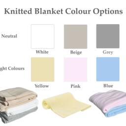 Personalised Knitted Baby Blanket, Beige Baby Snuggle Pram Cot Blankets, Shower Gift, Newborn Gift - thumbnail 3