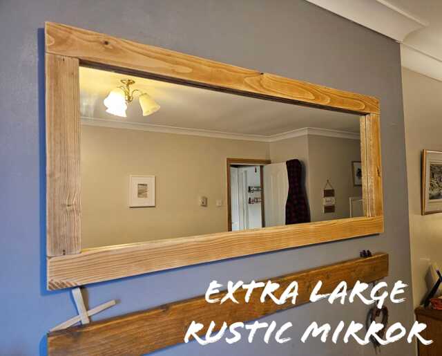 Extra Large Reclaimed Wood Mirror - Rustic Farmhouse Wall Decor - image 1