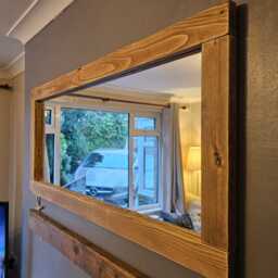 Extra Large Reclaimed Wood Mirror - Rustic Farmhouse Wall Decor - thumbnail 3