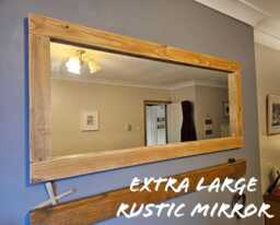 Extra Large Reclaimed Wood Mirror - Rustic Farmhouse Wall Decor