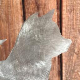 Shiba Inu, Dog Tree Topper, Holiday Decoration, Wreath Christmas, Aluminum, Stars, Unique Dog Gift, Silver, Metal Art - thumbnail 3
