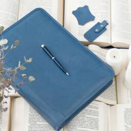 Leather Ring Binder, Leather Padfolio Black, Portfolio , Business Gift, Document Holder - thumbnail 4