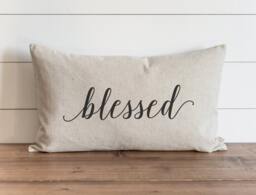 Blessed 16 X 26 Pillow Cover // Fall Autumn Thanksgiving Throw Gift For Her Accent - thumbnail 1