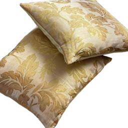 Yellow Gold Cushion Cover Colefax & Fowler Fabric Clarendon Silk Blend Floral Woven - thumbnail 1