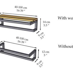Industrial Wooden Towel Rack Wall Mount Bathroom Organizer - thumbnail 2
