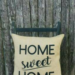 Home Sweet Throw Pillow Decorative Farmhouse Burlap Pillows - thumbnail 2
