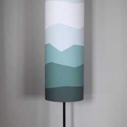 Tall Ombre Lampshade in Shades Of Teal Stripe Fabric, Handmade By Vivid Shades - thumbnail 2