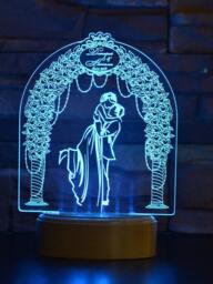 Lovers , Wedding, 3D Illusion Smart App Control 3D Night Light Bluetooth, Music, 7&16M Color Mobile App, Made in UK