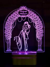 Lovers , Wedding, 3D Illusion Smart App Control 3D Night Light Bluetooth, Music, 7&16M Color Mobile App, Made in UK - thumbnail 2