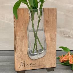 Personalised Tanoak Wood Vase - Mother's Day Gifts For Her Anniversary Wedding Birthday Mum Housewarming Him Mom - thumbnail 2