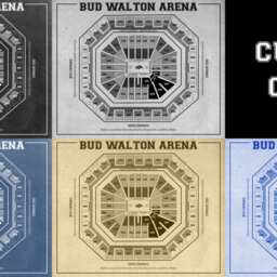Bud Walton Arena Seating Chart Vintage Print Photo, Matte, Or Canvas - thumbnail 2