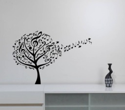Music Tree Wall Decal Birds Notes Treble Clef Vinyl Sticker Melody Musical Creative Art Decorations For Home Room Classroom Decor Mn3 - thumbnail 1