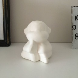 Ceramic Cash Box, Monkey With Banana, Ready To Paint, Money Storage, Coin Bank, Storage For Coins, Bisque, Gifts Kids - thumbnail 2