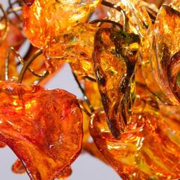 Orange Resin Flower Chandelier Unique Hanging Light Fixture - thumbnail 3