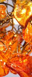 Orange Resin Flower Chandelier Unique Hanging Light Fixture - thumbnail 4
