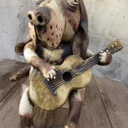 Ceramic Dog Guitarist - thumbnail 3