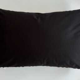 Silk Velvet Cushion Cover, Black Cushion, Turkish Jacquard Ikat Decorative Pillow 24''x16''/ 60x40 cm - thumbnail 4