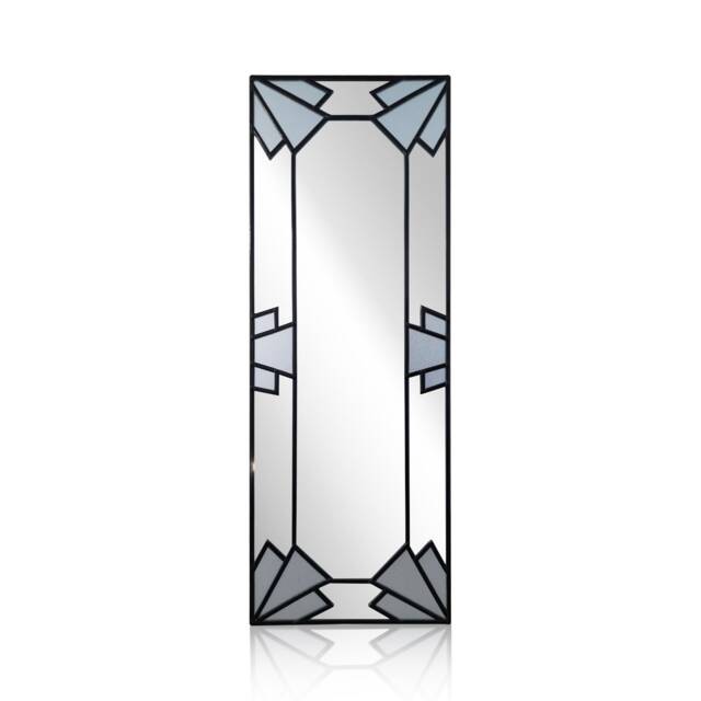 stain Glass Art Deco Mirror, Wall Hallway Vintage Mirror - image 1