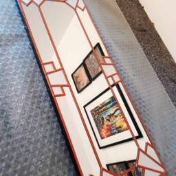 stain Glass Art Deco Mirror, Wall Hallway Vintage Mirror - thumbnail 4