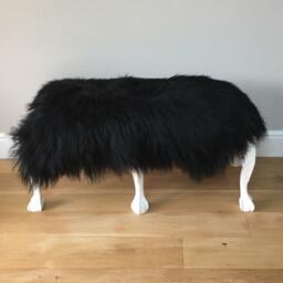 Black Icelandic Sheepskin Rug, Luxury Chair Cover, Throw - thumbnail 3