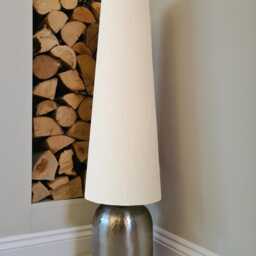 70cm Tall Ivory Slim Cone Lampshade in Linen, Conical Fat Lamp Shade - thumbnail 2