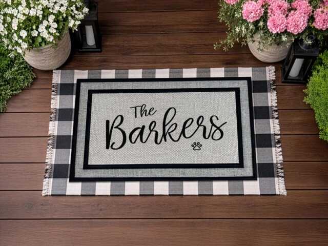 Personalized Outdoor Rug - Door Mat Family Name Pet Gift Dog Lover Doormat Washable Custom - image 1