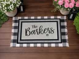 Personalized Outdoor Rug - Door Mat Family Name Pet Gift Dog Lover Doormat Washable Custom - thumbnail 1