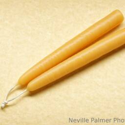 Hand-Dipped Natural Beeswax Taper Candles - Set Of 2 - thumbnail 2