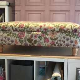 Hand Made Storage Footstool Made in Your Own Fabric - thumbnail 2