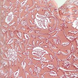 Pink Indian Block Print Pillow Coven , Cotton Voile Hand Mede - thumbnail 3