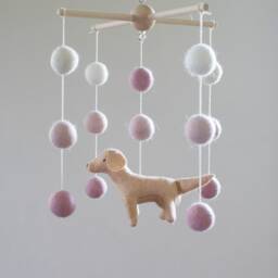 Handmade Golden Retriever Mobile Wool Felt Dog Nursery Decor - thumbnail 3