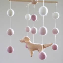 Handmade Golden Retriever Mobile Wool Felt Dog Nursery Decor - thumbnail 4