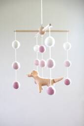 Handmade Golden Retriever Mobile Wool Felt Dog Nursery Decor - thumbnail 1