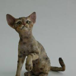 Devon Rex Cat Figurine(Shall We Play? - thumbnail 2