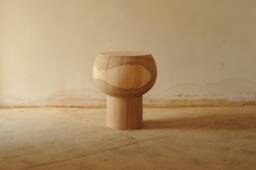 Wooden, Round, Handmade, Side Table - thumbnail 1