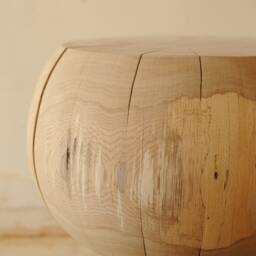 Wooden, Round, Handmade, Side Table - thumbnail 2
