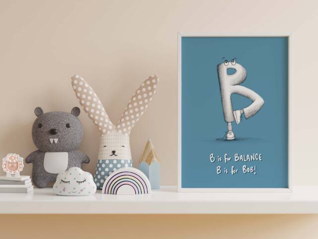 Personalized Initial Printable Wall Art - Abc Alphabet Poster Nursery, Playroom Kids Decor Digital Download Monogram Gift For Parent - image 1