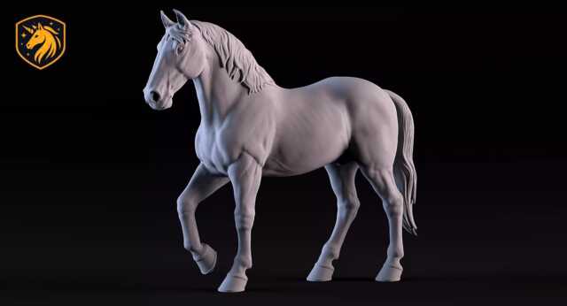 Sport Horse - Elevated Walk Pose - Unpainted Abs Resin Model - Realistic Equine Sculpture - image 1