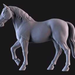 Sport Horse - Elevated Walk Pose - Unpainted Abs Resin Model - Realistic Equine Sculpture - thumbnail 4