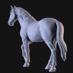 Sport Horse - Elevated Walk Pose - Unpainted Abs Resin Model - Realistic Equine Sculpture - thumbnail 3