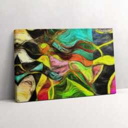 Artistic Disorder Canvas, Picture Wall Hanging, Green Decor, Abstraction Canvas Print - thumbnail 2