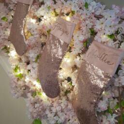 Rose Gold Sequin Glitter Personalised Name Christmas Stocking - thumbnail 4