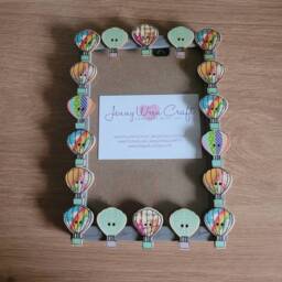 Colourful Wooden Hot Air Balloon Button Photo Frame 4 X 6 Inches - thumbnail 4