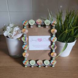 Colourful Wooden Hot Air Balloon Button Photo Frame 4 X 6 Inches - thumbnail 3