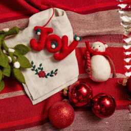 Candy Cane Snowman, Hand Felted Christmas Ornament, Handmade Holiday Charm - thumbnail 3