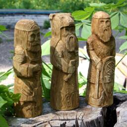Hand Carved Wooden Slavic God Statues Veles, Svarog, Perun - thumbnail 4