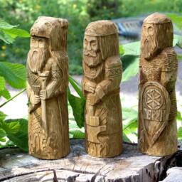 Hand Carved Wooden Slavic God Statues Veles, Svarog, Perun - thumbnail 2