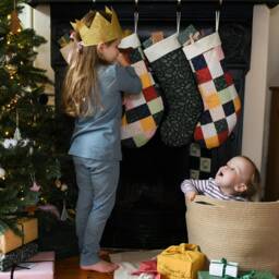 Pastel Patchwork Quilted Christmas Stocking, Handmade Luxury Stocking - thumbnail 4