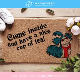 Labyrinth Welcome Mat - Come Inside & Have A Nice Cup Of Tea Worm Coir Home Decor Housewarming Family Gift - thumbnail 1
